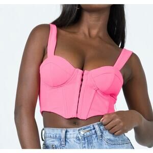Princess Polly Bright Pink Structured Crop Top